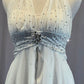 White Halter Dress with Slit Front Skirt - Rhinestones