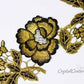 Black/Metallic Gold Floral Embroidered Applique