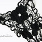 Black Long Floral Embroidered Applique