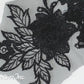 3D Black Small Floral Embroidered Applique