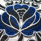 Royal Blue/Black/White Floral Lace Embroidered Applique