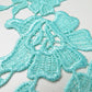 Light Teal Blue Floral Lace Embroidered Applique