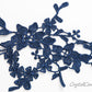 Navy Blue Floral Lace Embroidered Applique