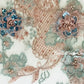 Lt Blue/Pink Metallic 3D Floral Embroidered Applique with Blue Sequins