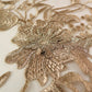 Gold/Nude Floral Lace Embroidered Applique