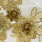 3D Gold Small Floral Embroidered Applique