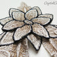 Nude/Black Floral Lace Embroidered Applique