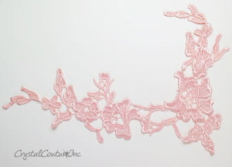 Light Pink Floral Lace Embroidered Applique
