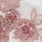3D Pink Small Floral Embroidered Applique