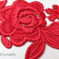 Red Floral Lace Embroidered Applique