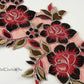Red/Black/Silver Floral Lace Embroidered Applique