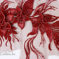 Burgundy Floral/Vine 3D Embroidered Applique