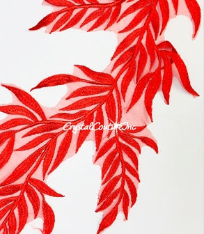 Red Vine/Leaf Embroidered Applique