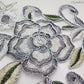 Silver/Gray Floral Lace Embroidered Applique