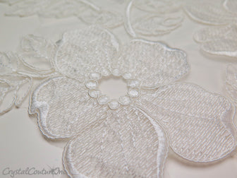 White Floral Lace Embroidered Applique