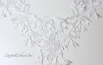 White/Ivory Floral Embroidered Applique