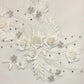 White 3D Floral Embroidered/Pearl Applique