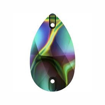 Rainbow Dark Swarovski Sew-On Pear #3230
