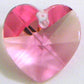 Swarovski Heart Pendant #6228 - Rose 10mm - 12 pieces per bag
