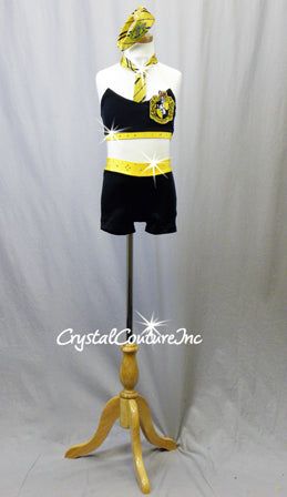 Black and Yellow Harry Potter Hufflepuff 2pc - Rhinestones