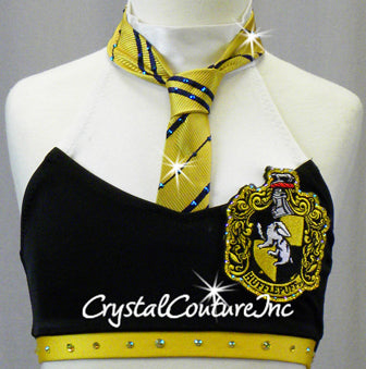 Black and Yellow Harry Potter Hufflepuff 2pc - Rhinestones