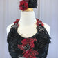 Custom Black and Red Halter 2pc with High Waisted Briefs