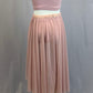 Dusty Rose Two Piece Halter Top with Long Mesh Skirt