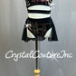 Black Wrap Front Two Piece with Mesh Half Skirt