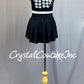 Black and White Houndstooth Crop and Trunk with Attached Half Skirt - Rhinestones