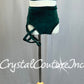 Green Velvet Two Piece Halter Top with Trunks and Strappy Leg Band