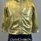 Gold Elbow Length Zip Up Jacket with Trunks and Rhinestones