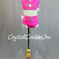 Custom Bright Pink Halter Two Piece with Strappy Back and Rhinestones