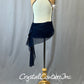 Navy Leotard with Open Back and Asymmetrical Mesh Skirt - Rhinestones