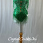 Green Halter Leotard with Beaded Fringe
