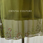 Olive Green Mesh Dress with Circle Rhinestone Hem
