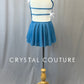 Shimmer Blue Dress with Strappy Back and Rhinestones