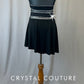 Black Asymmetrical Dress with Buckles and Rhinestones