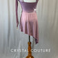 Mauve One Sleeve Leotard with Asymmetrical Skirt - Rhinestones & Appliques