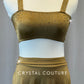 Golden Brown Two Piece with Side Slit Skirt - Rhinestones