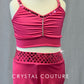 Bright Pink Bra Top with Wide Leg Pants - Rhinestones