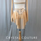 Nude Two Piece with Flutter Sleeves and Half Skirt - Rhinestones