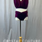Plum Two Piece with Mesh Ruching