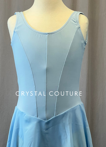 Baby Blue Princess Bodice Leotard with Attached Skirt