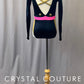 Black and Pink Long Sleeve Leotard with Gold Details