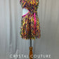 Iridescent Sequin Dress with Side Cut Out & Strappy Back - Rhinestones