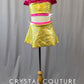 Custom Pink Lemonade Two Piece with Ruffles and Patches - Rhinestones - Size YM