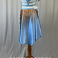 Custom Light Blue Asymmetrical Two Piece with Flutter Sleeve and Ombre Skirt - Rhinestones - Size AS