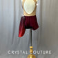 Custom Burgundy Biketard with Ombre Side Skirt and Mesh Cutouts - Rhinestones - Size YM