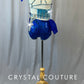 Custom Royal Blue and Silver Two Piece with with Beaded Fringe and Strappy Back - Rhinestones - Size YM