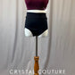 Maroon Open Back Top and Black Trunks - Rhinestones